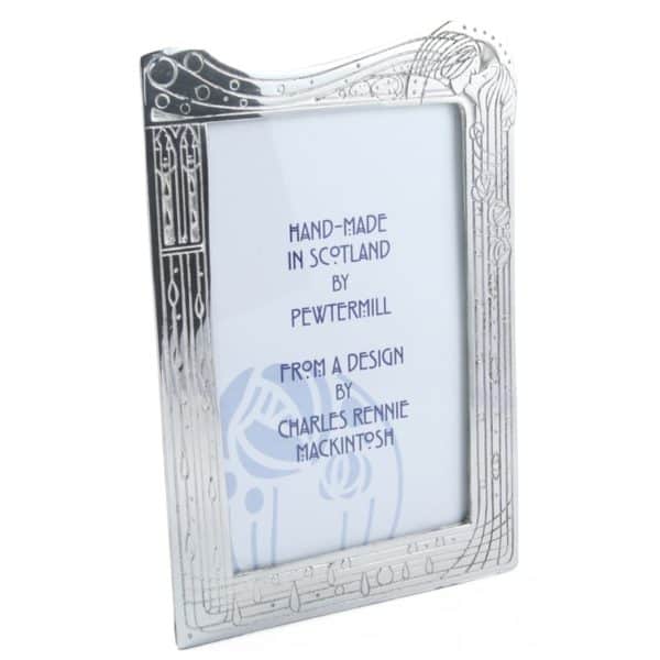 Glasgow Tulip Wave Polished Pewter Photo Frame